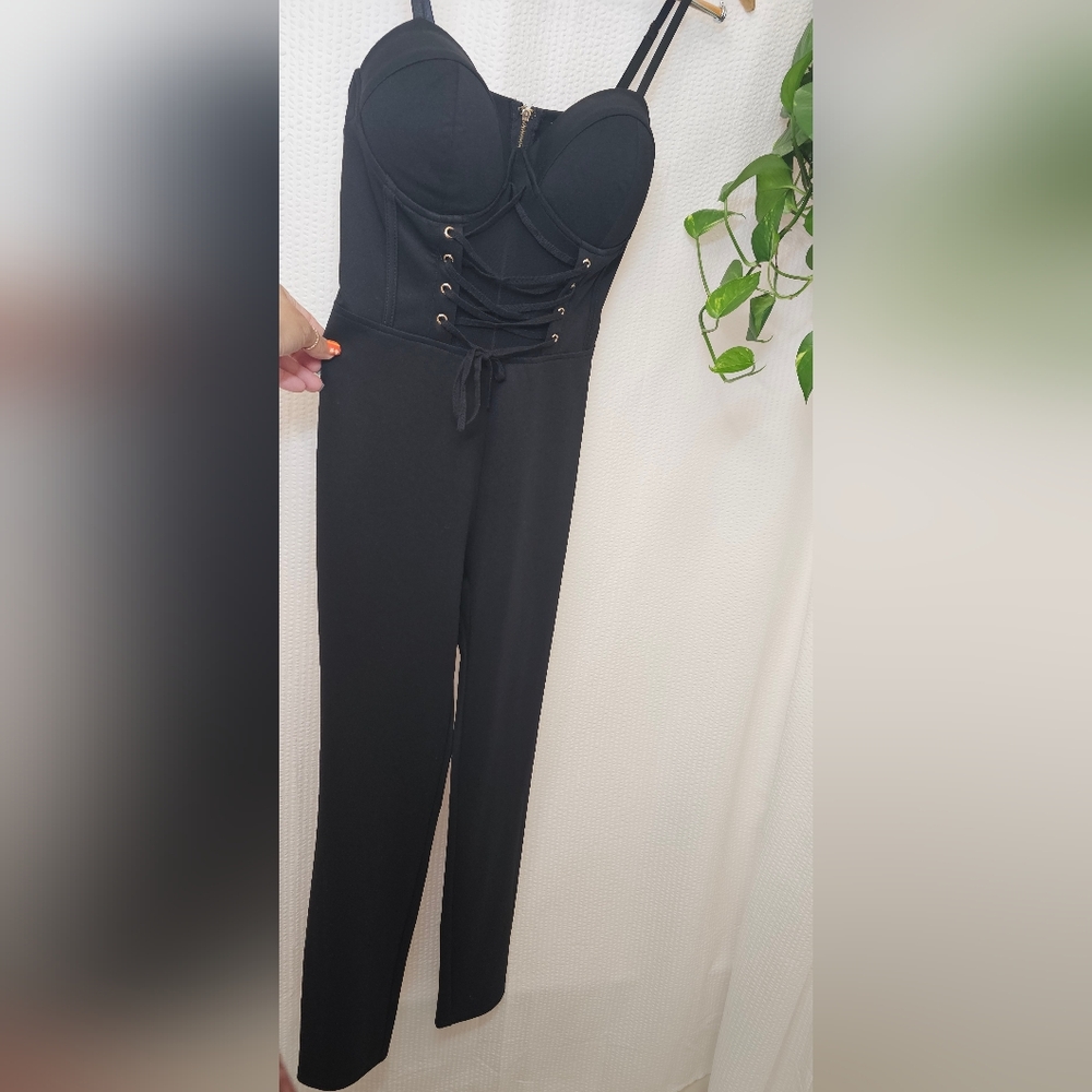 Entry Black Jumpsuit Versatile Chic Design Size L - Picture 4 of 7